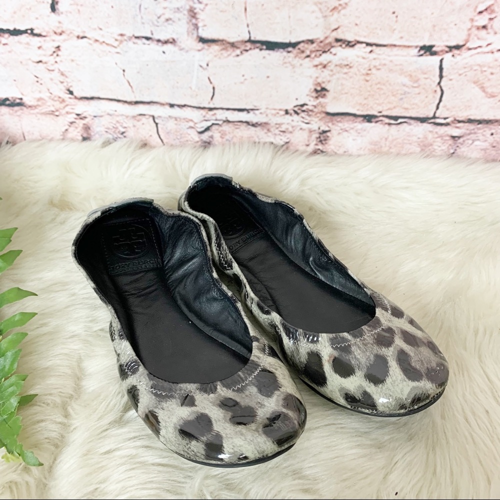 Tory Burch Eddie Snow Leopard Ballet Flats 6 - Picture 2 of 11